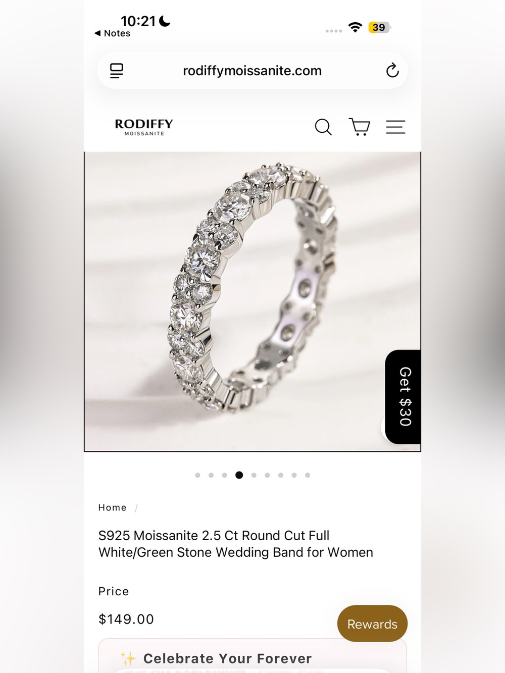 Rodiffy Moissanite Band